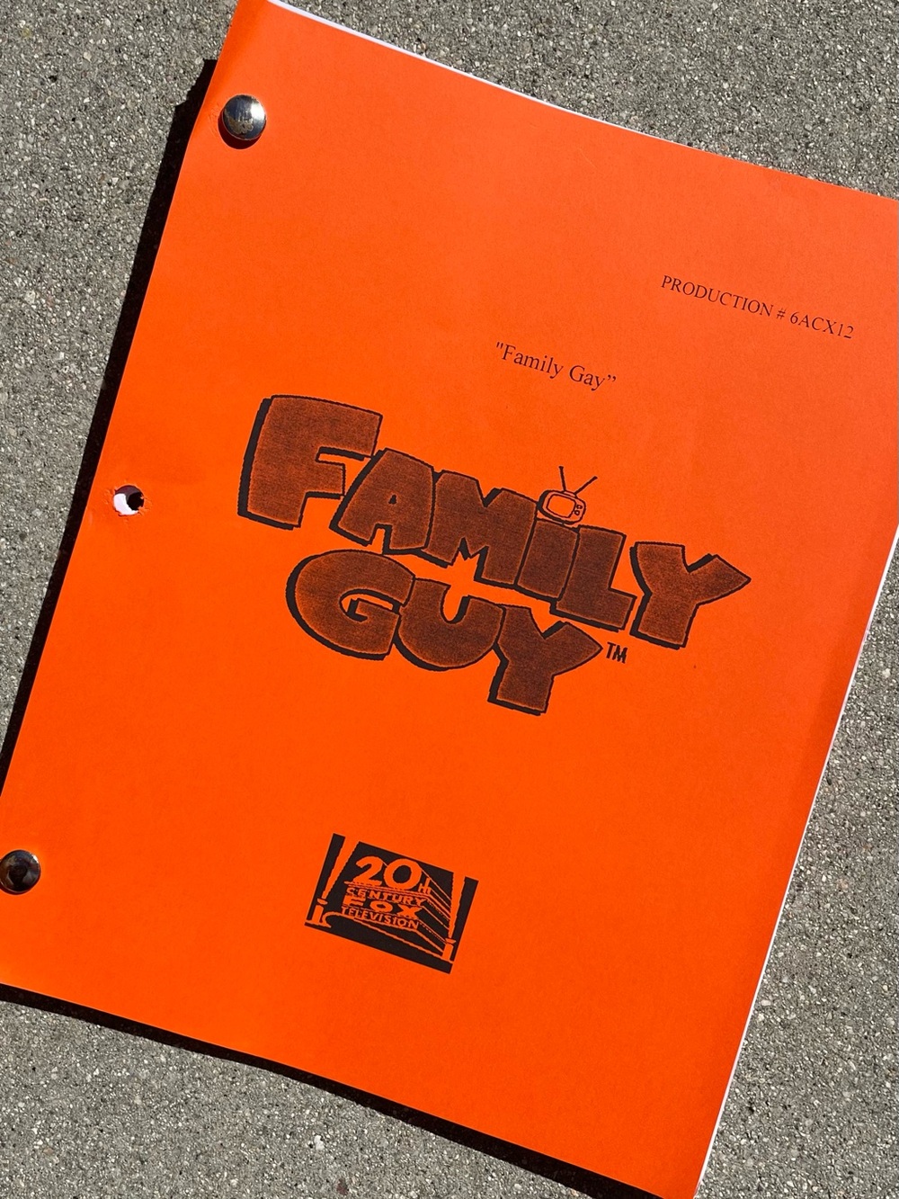 Family Guy 2007 Family Gay Production Used Table Draft Script SETH ROGAN!